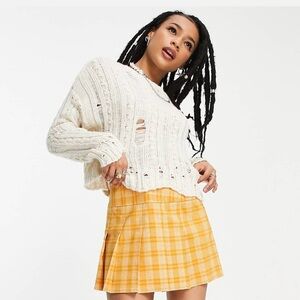 ASOS CABLE AND LADDER STITCH SWEATER (CREAM)